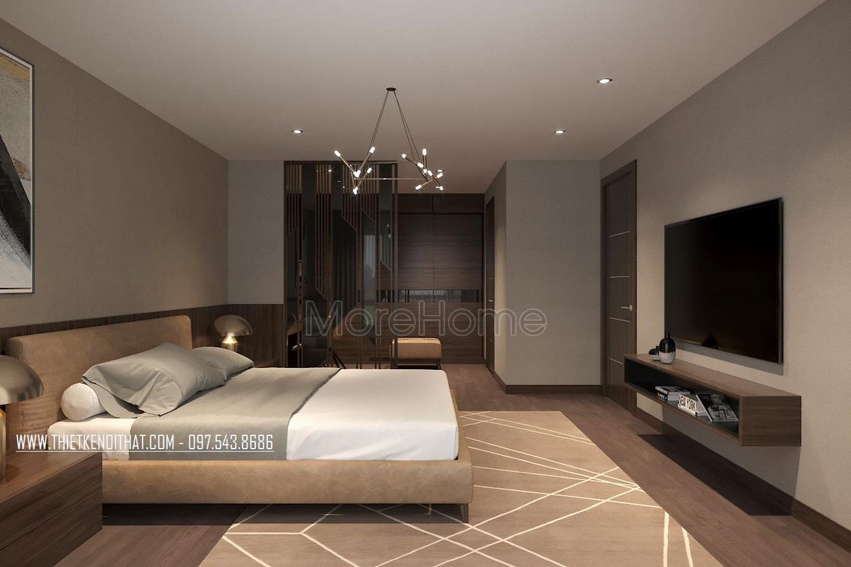 Thiết kế nội thất phòng ngủ biệt thự Ecopark Văn Giang 